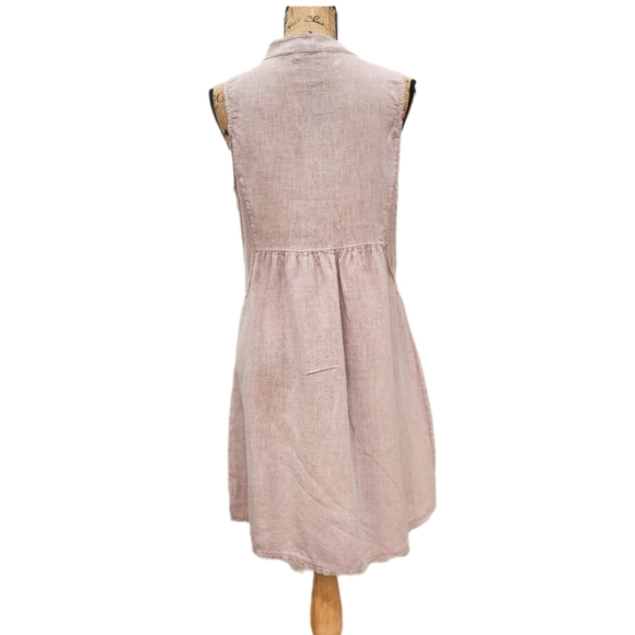 Terzo Millennio Made In Italy, Linen dress, Soft Blush, US Womens  Medium - Picture 4 of 9